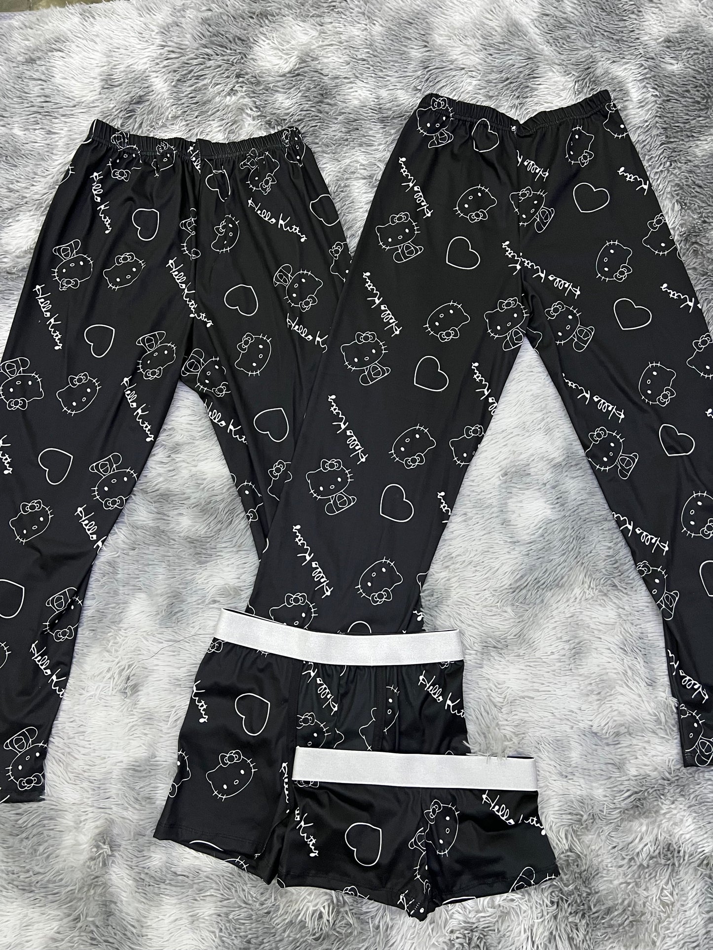 Hello Kitty Black 5 piece pajama set For Couples 😺💖