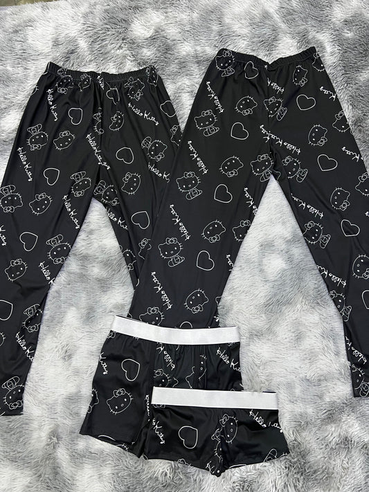 Hello Kitty Black 5 piece pajama set For Couples 😺💖