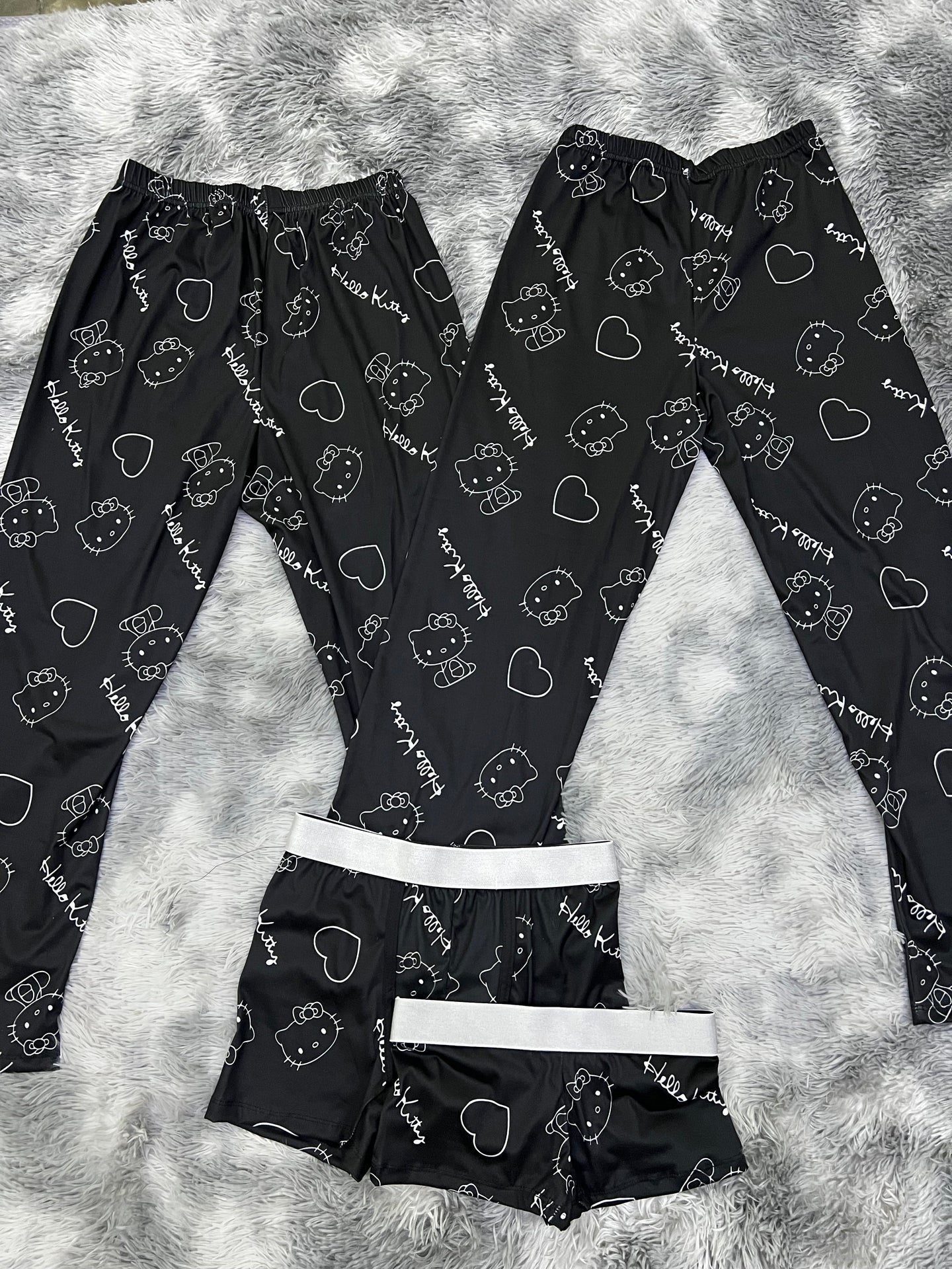 Hello Kitty Black 5 piece pajama set For Couples 😺💖