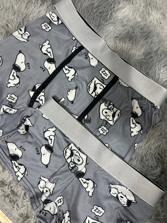 snoopy fondo gris dúo con boxer