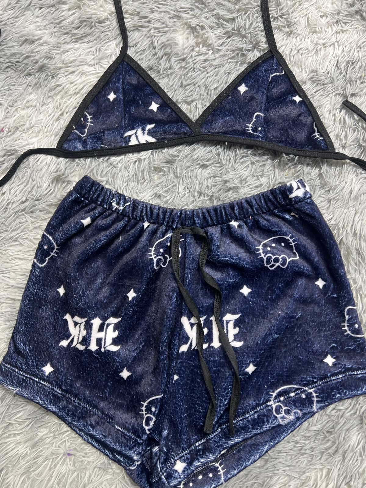 Afelpad Hello Kitty Brillos Azul Con Short Unitalla