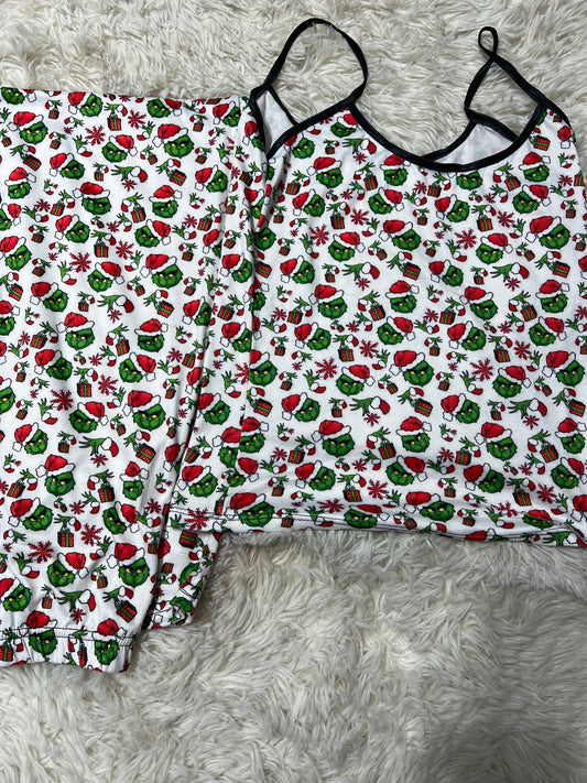 Grinch Blusa Con Pantalón Pijama De Dama