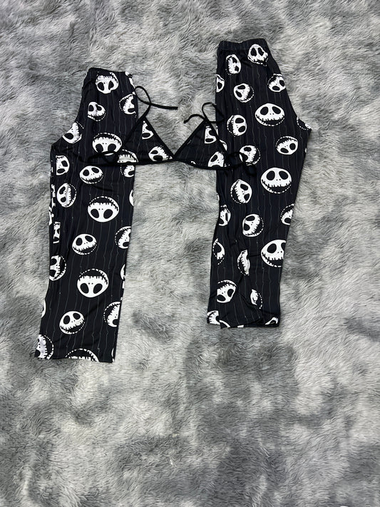 Jack Skellington Sin Color Duo de pijama afelpada.