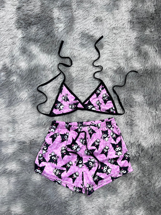 Kuromi Corazones Top Con Short Unitalla De Brush