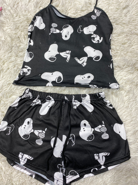 Snoopy negro blusa con short