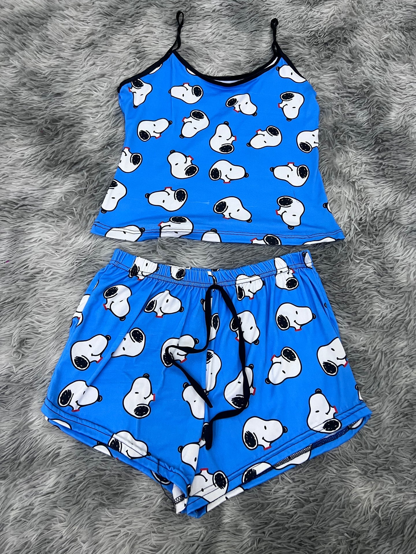 snoopy azul blusa con short