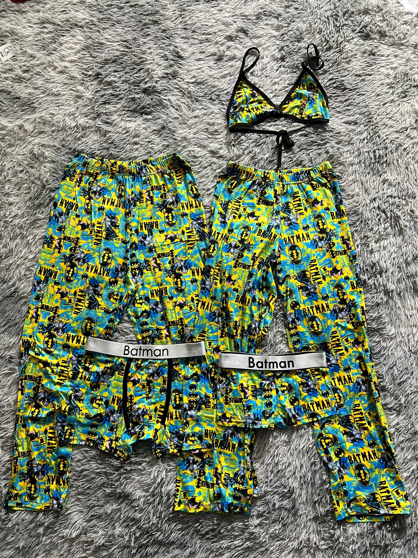 batman azul y amarillo pijama 5 piezas