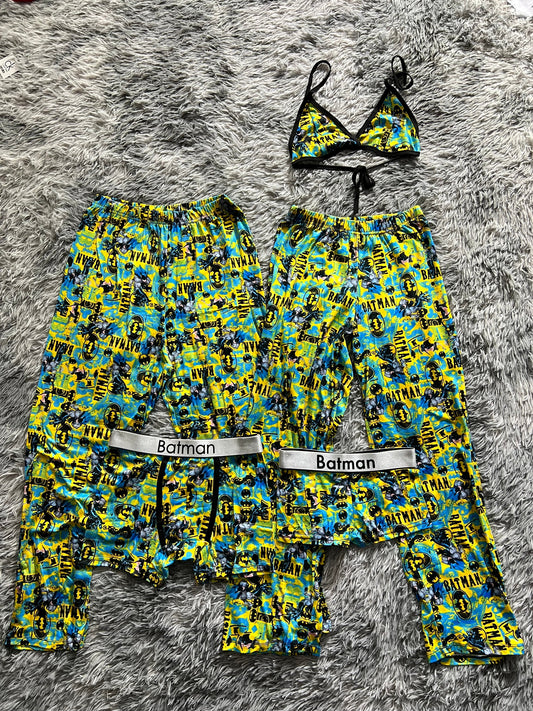 Batman Azul Y Amarillo Pijama De 5 Piezas
