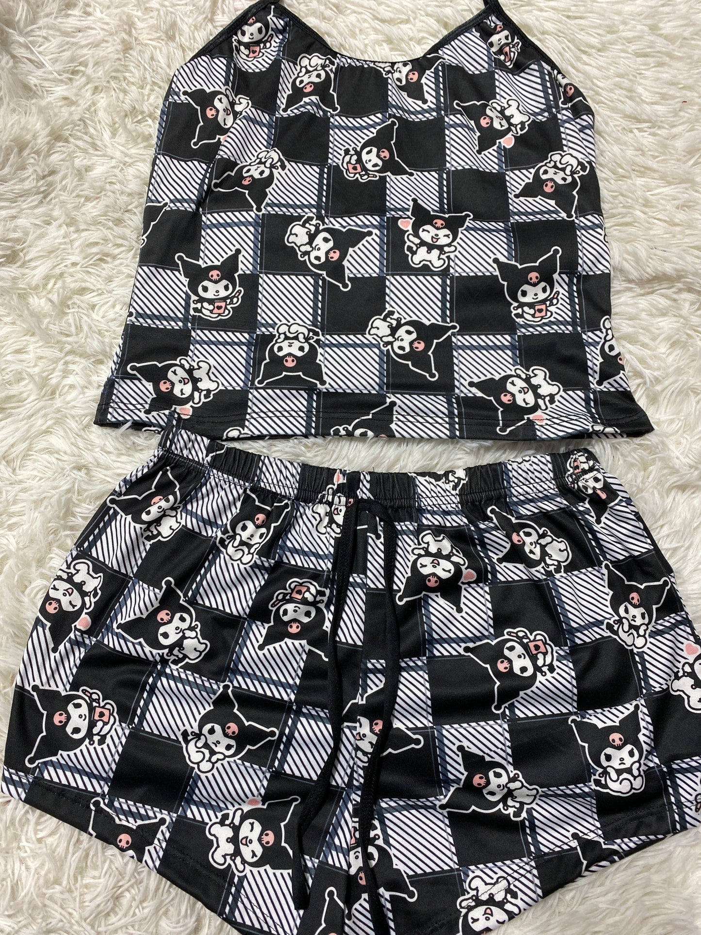 Kuromy cuadros blusa con short