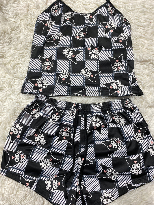 Kuromi Cuadros Blusa Con Short