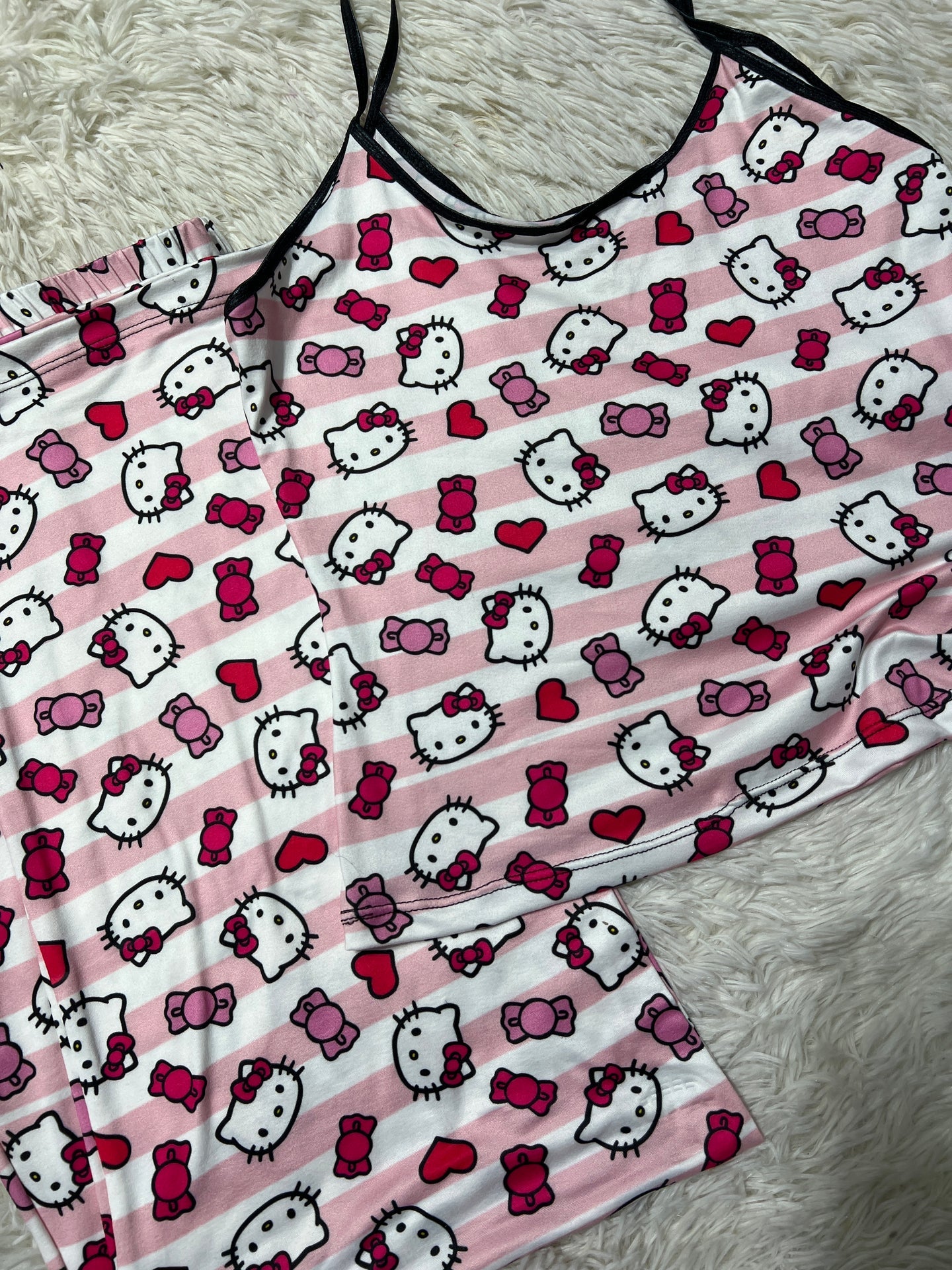 Hello kitty caramelo Blusa con pantalón pijama de dama