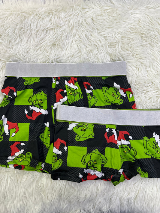 Grinch cuadros verdes navideño duo boxer