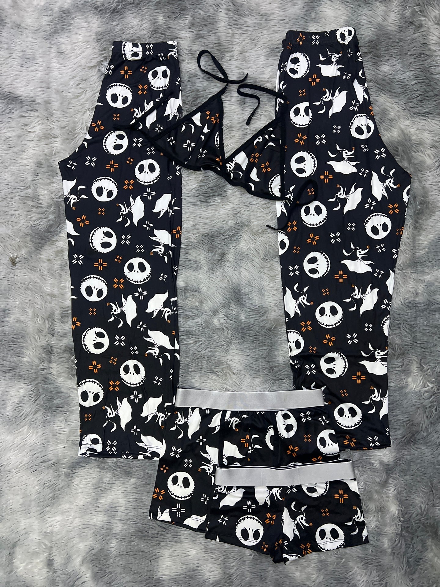 Jack And Zero Black Halloween 5 piece pajama set 🎃😺