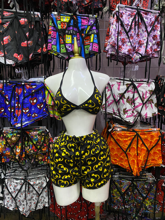 Logo batman corazón Pijama de dama short con top individual de dama