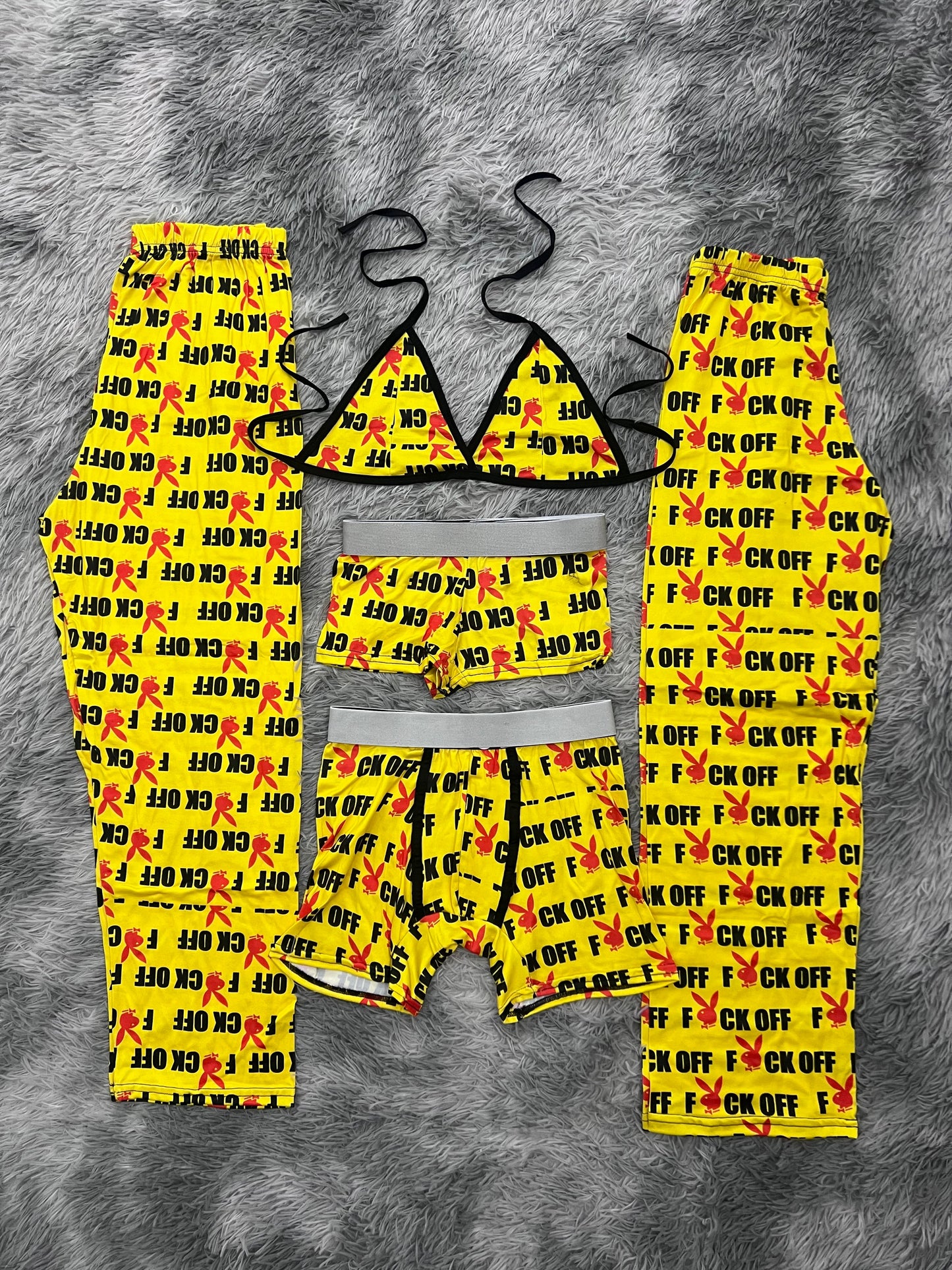 play boy amarillo pijama 5 piezas