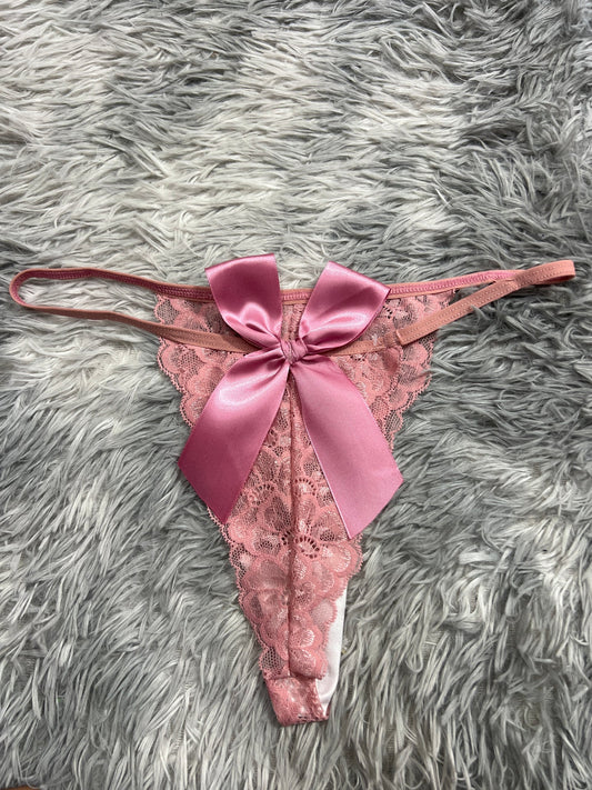 tanga de dama moño grande rosa