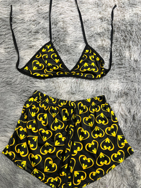 batman corazón Top con short unitalla de brush