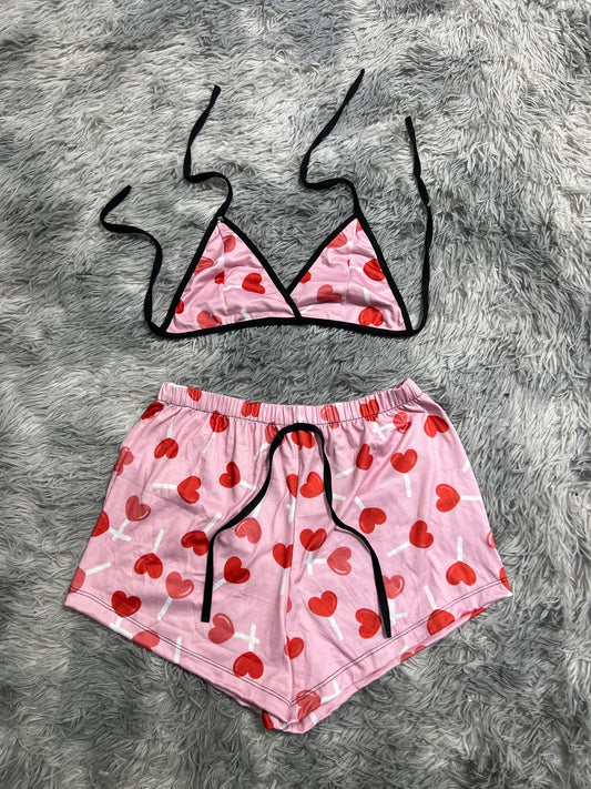 paletas de corazón Top con short unitalla de brush