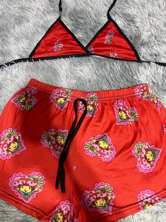 Rosita Fresita Corazón Top Con Short Unitalla De Brush