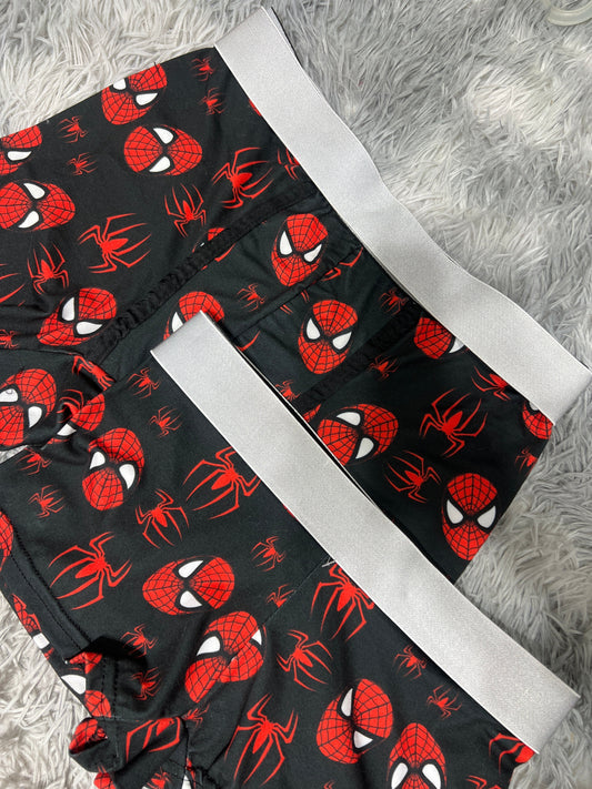 Spiderman Araña Roja Fondo Negro Dúo Con Boxer