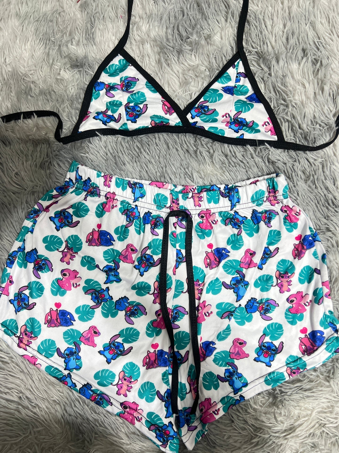 stich y su novia Top con short unitalla de brush