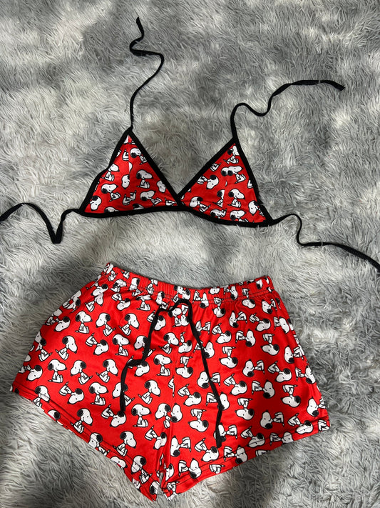 snoopy rojo Top con short unitalla de brush