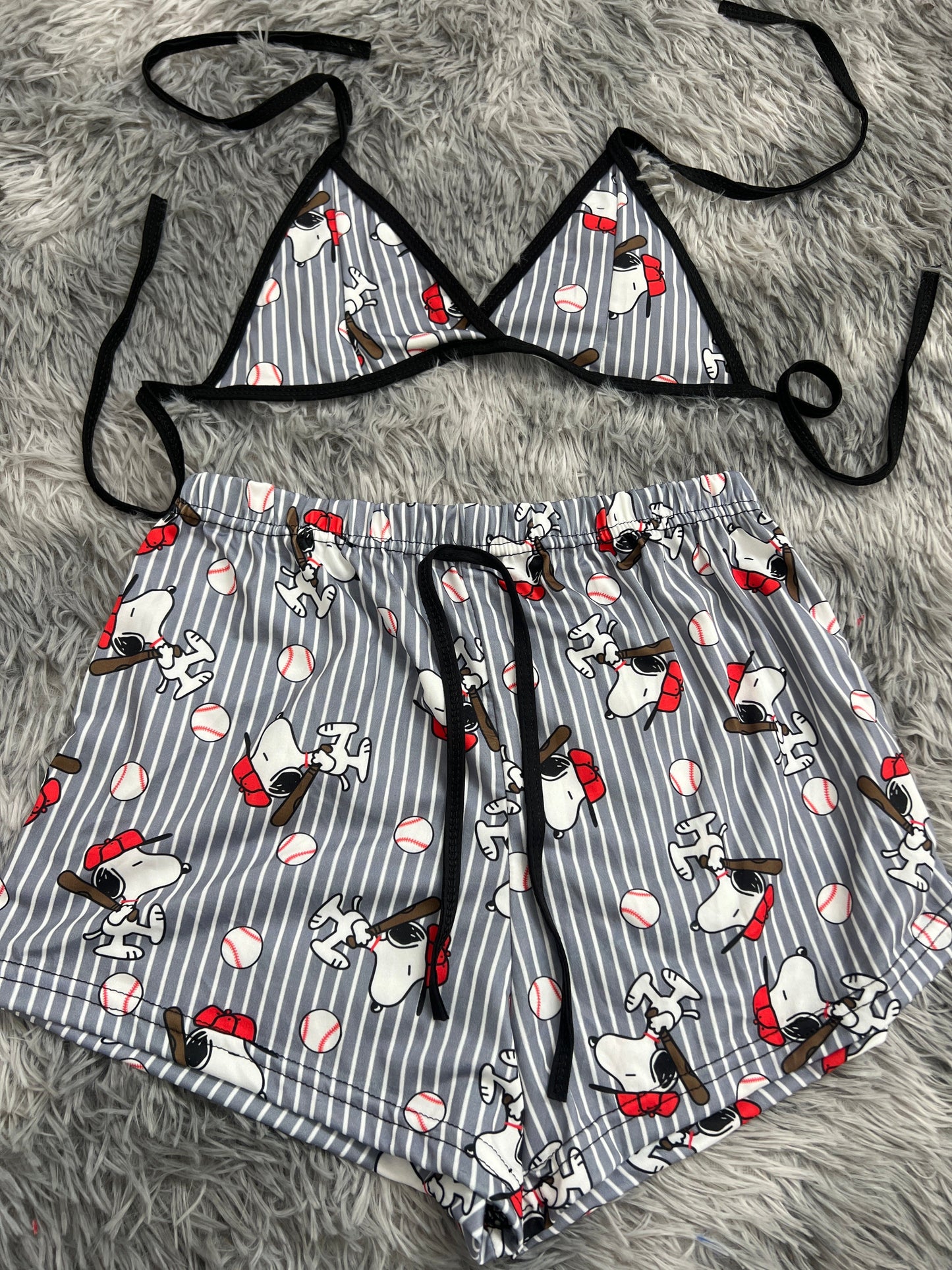 Snoopy Baseball top con short unitalla de brush