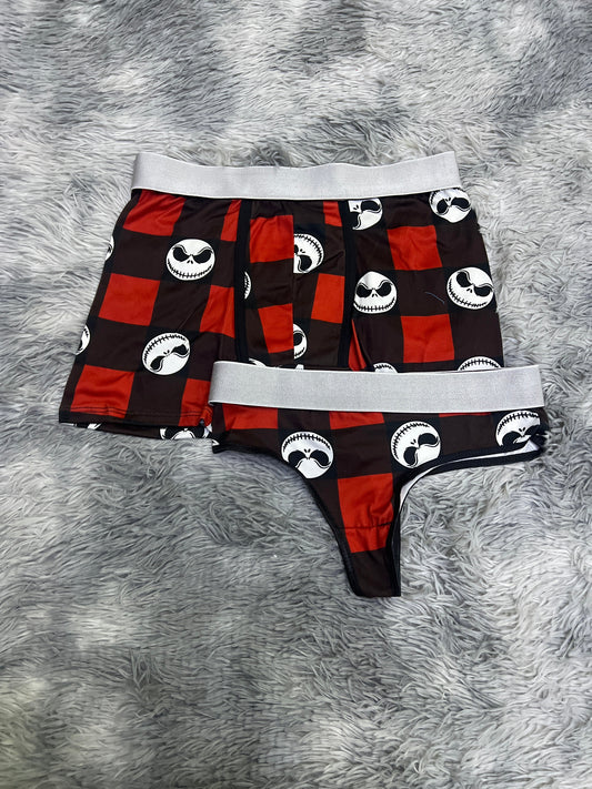 Jack Cuadros Rojos Y Negros Duo Boxer Con Tanga