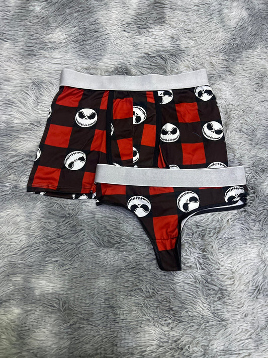 Jack cuadros rojos y negros duo boxer con tanga