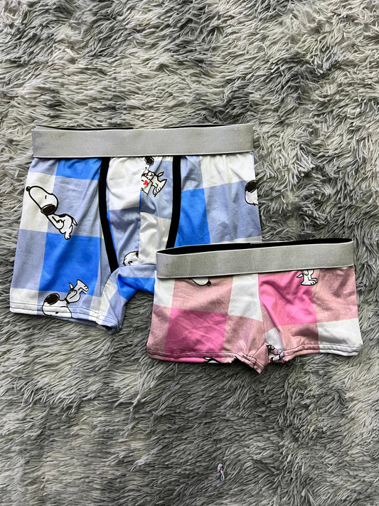 Snoopy Estampado Blanco Duo Unitalla Con boxer.