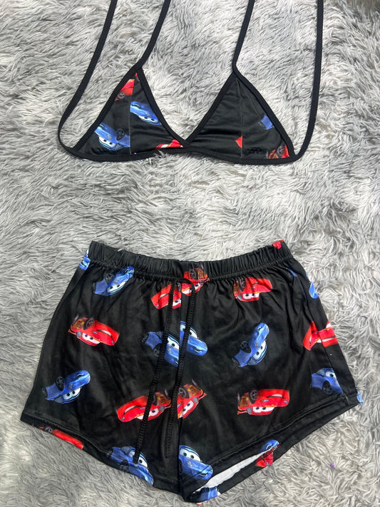 Macqueen y Sally fondo negro Top con short unitalla de brush