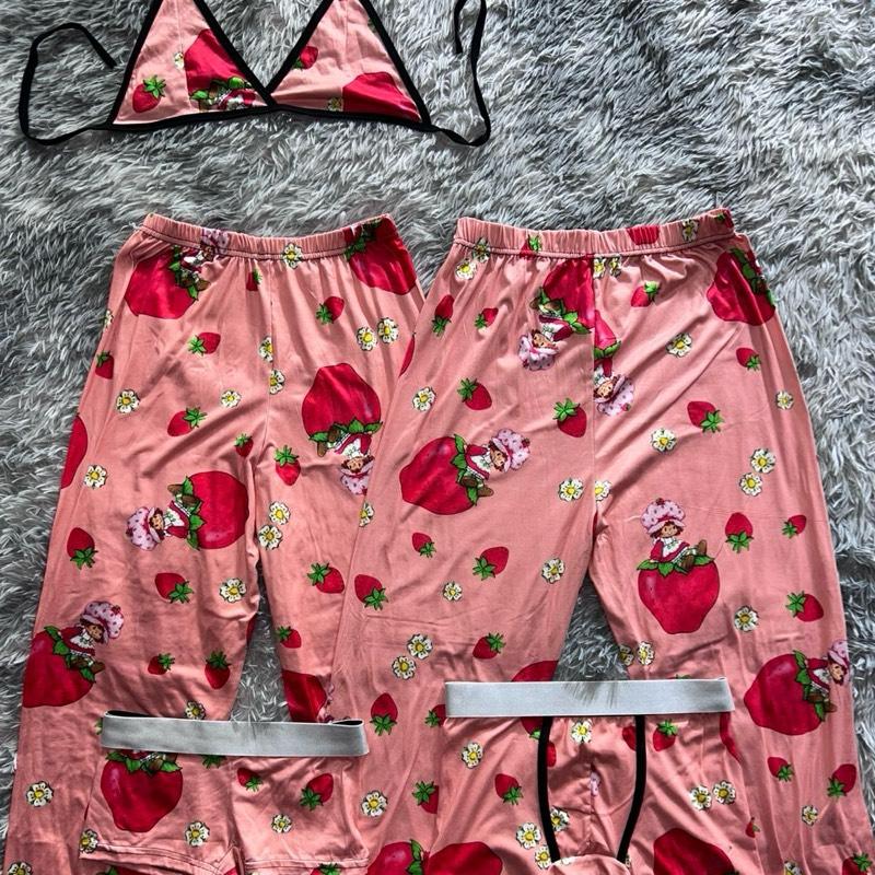 pijama 5 piezas dúo de pareja diseño de rosita fresita - Fundies