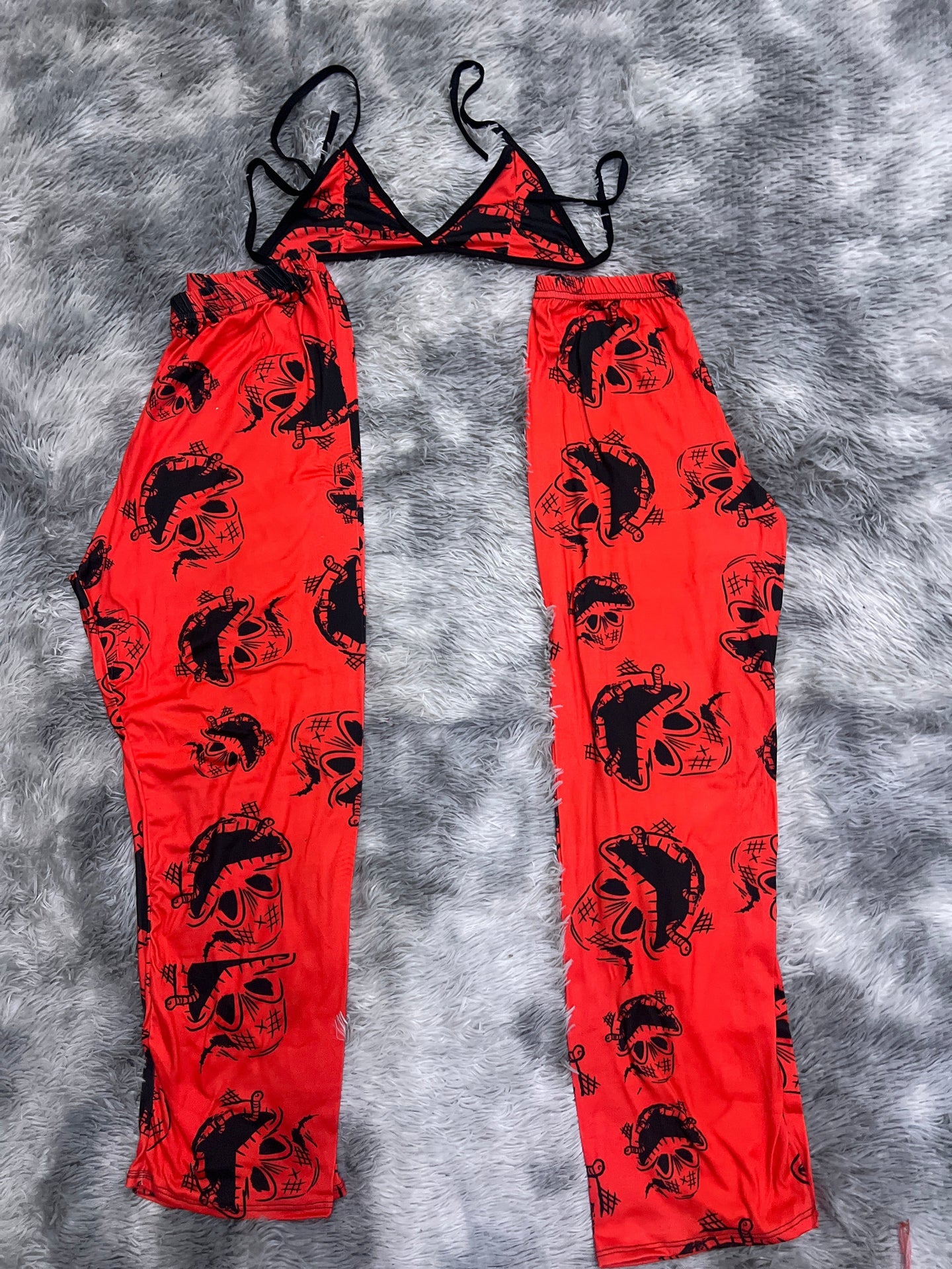 Oogie Boogie rojo duo de pijama afelpada