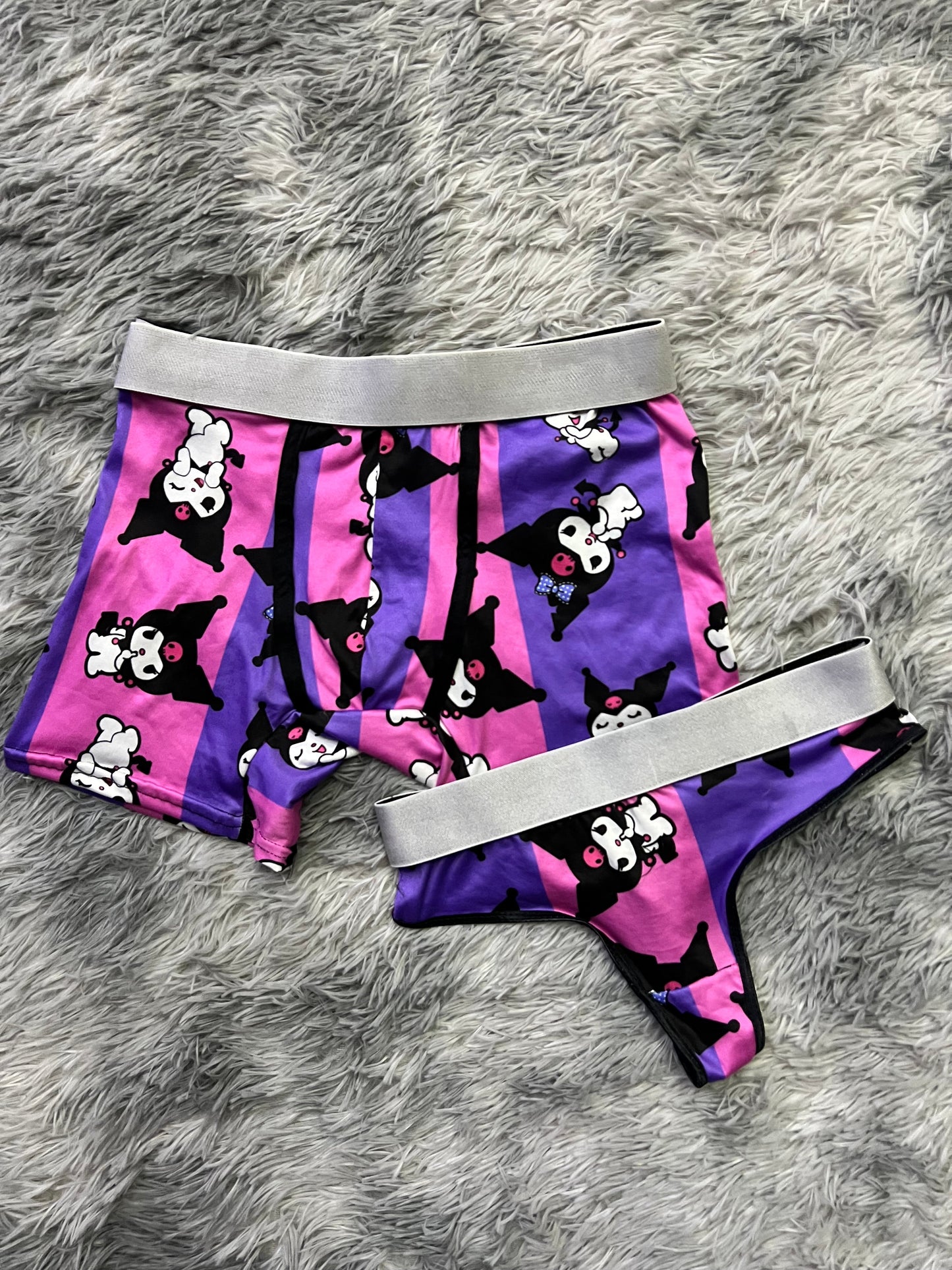 Kuromi Rayas Morado Rosado duo unitalla con tanga