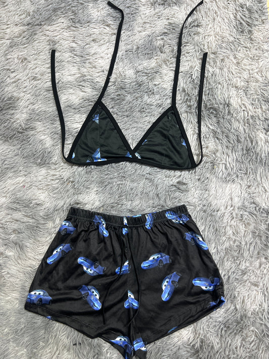 Sally Azul Top Con Short Unitalla De Brush