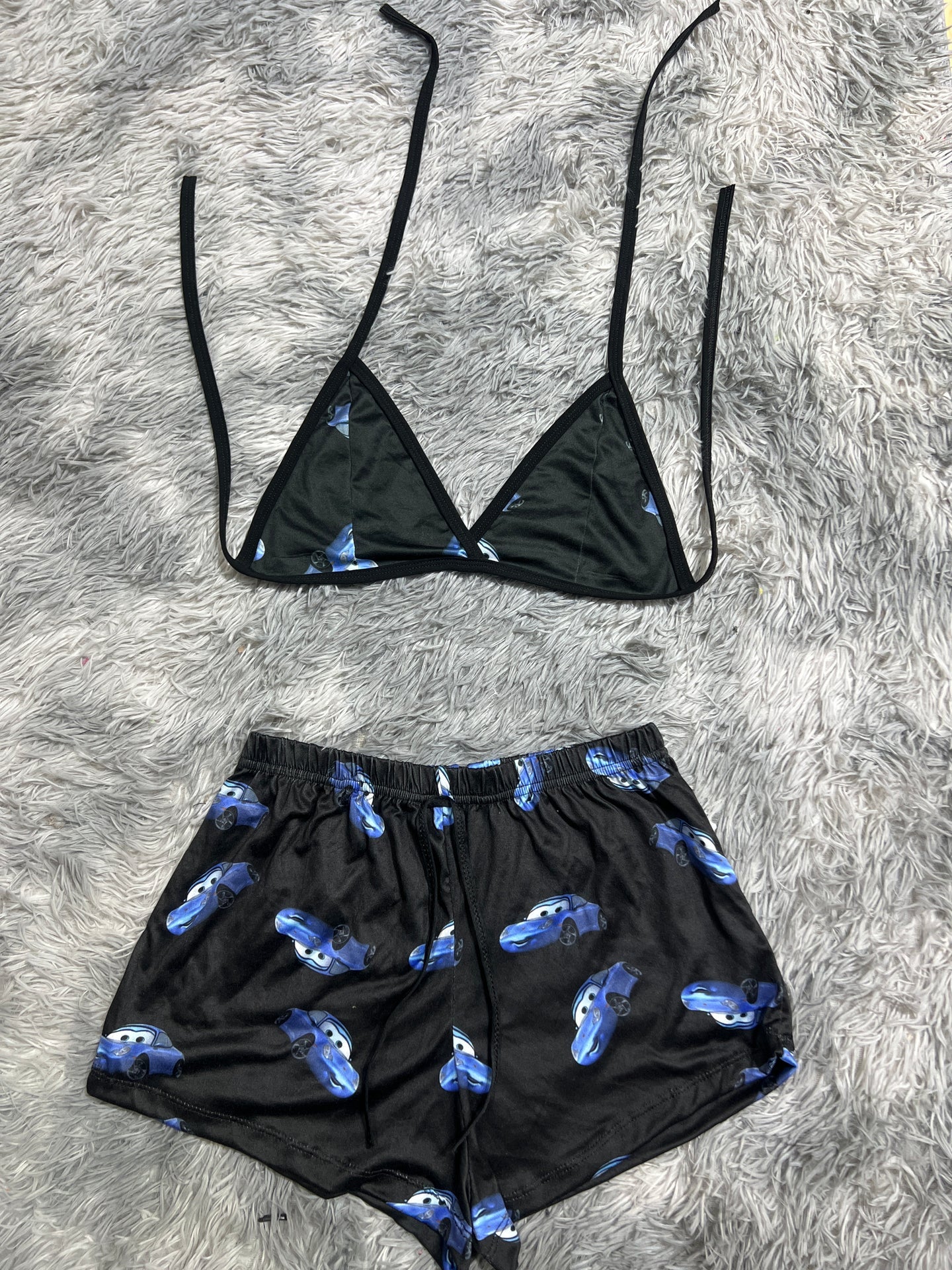 Sally azul Top con short unitalla de brush
