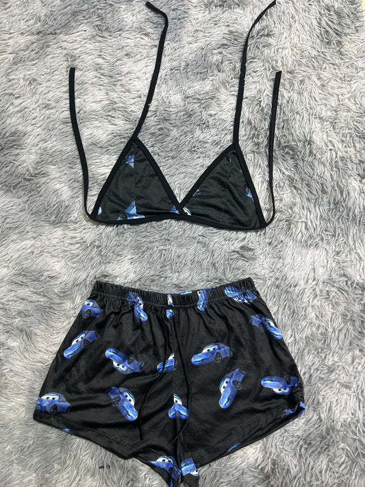 Sally azul Top con short unitalla de brush