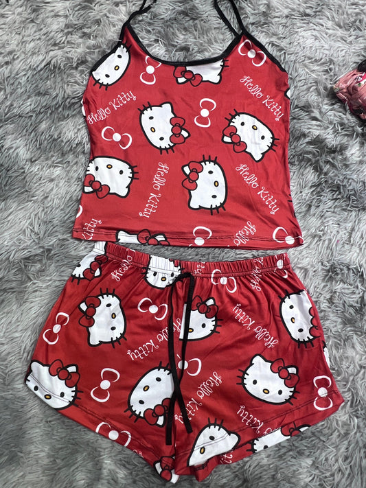 hello kitty rojo  blusa con short