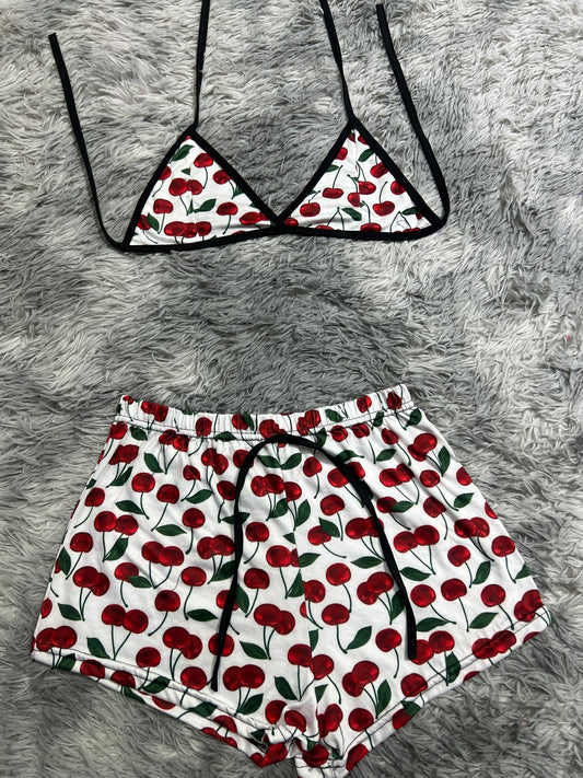 cereza Top con short unitalla de brush