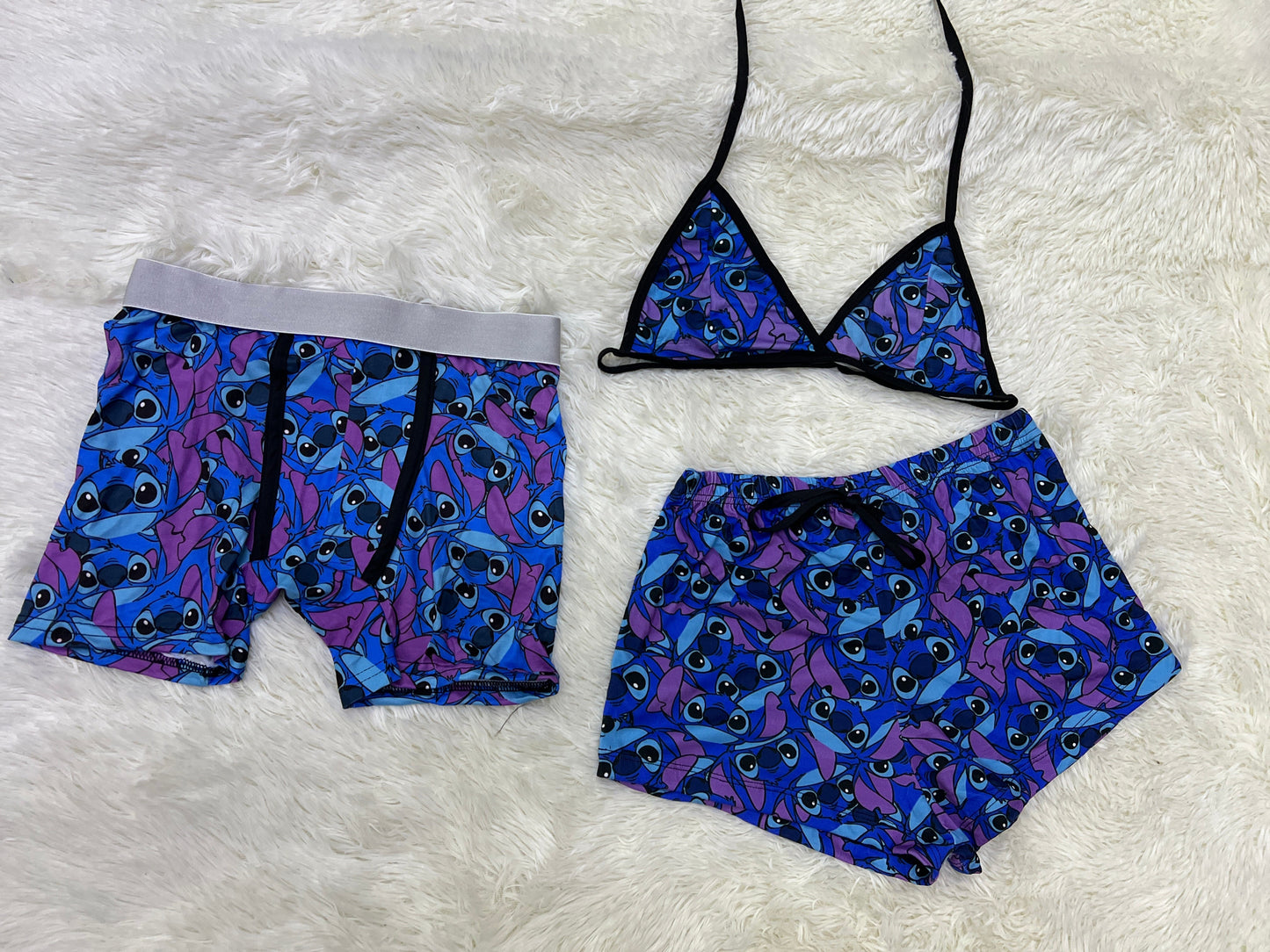 Stitch Print Azul duo short con top