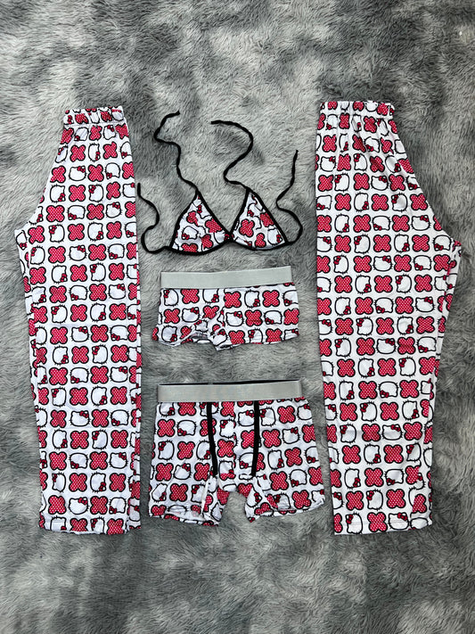 hello kitty X punteada pijama 5 piezas