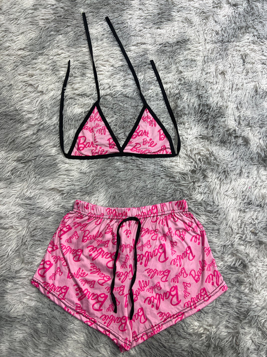 Barbie Rosa Top Con Short Unitalla De Brush