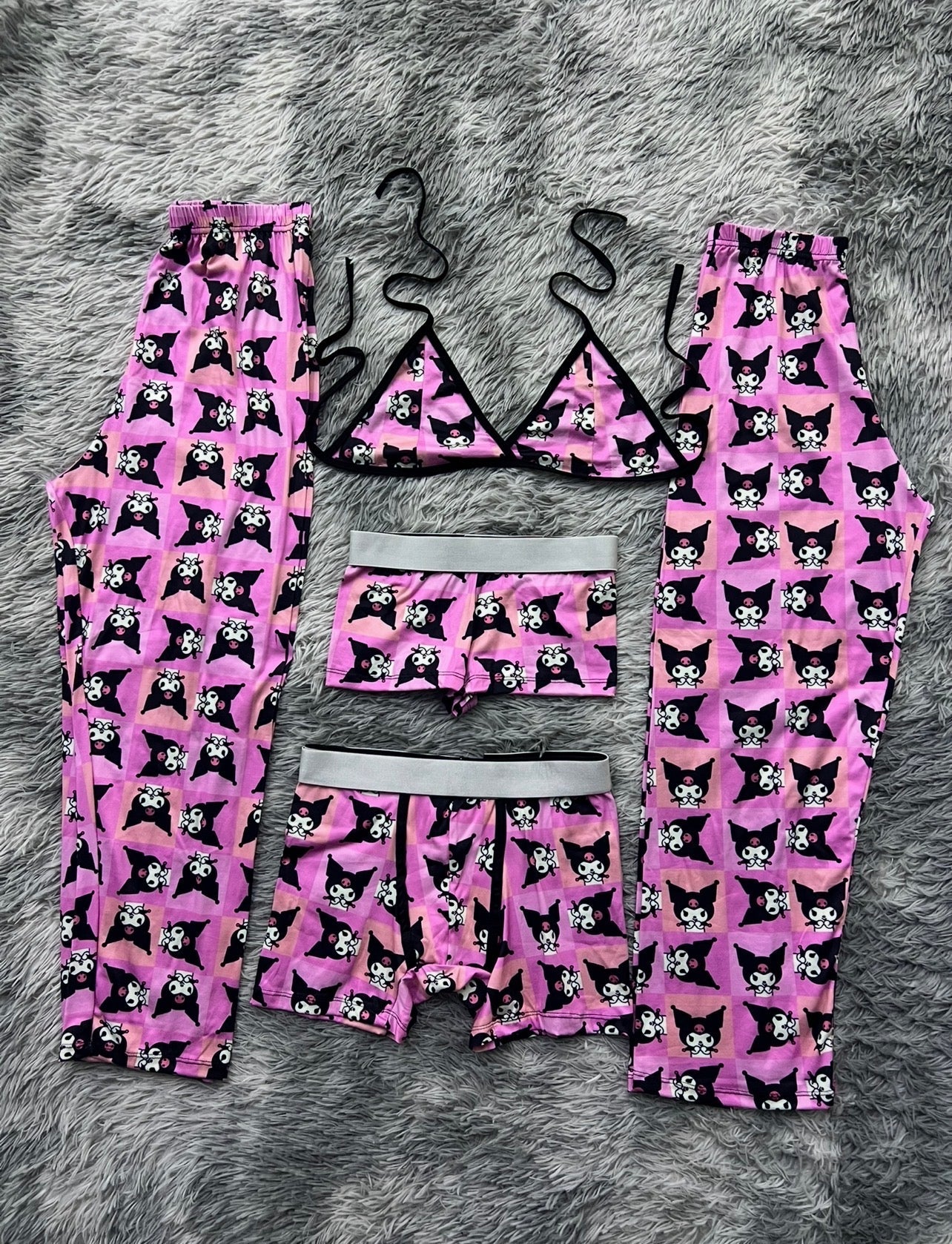 kuromi cuadros pijama 5 piezas