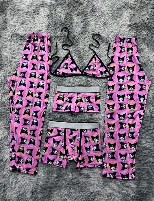 Kuromi Cuadros Pijama De 5 Piezas