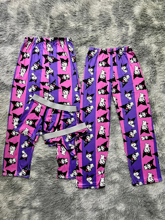 Kuromi Púrpura Rosa Duo de pijama de 5 piezas.