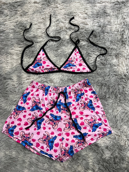 Stitch Y Angel Top Con Short Unitalla De Brush