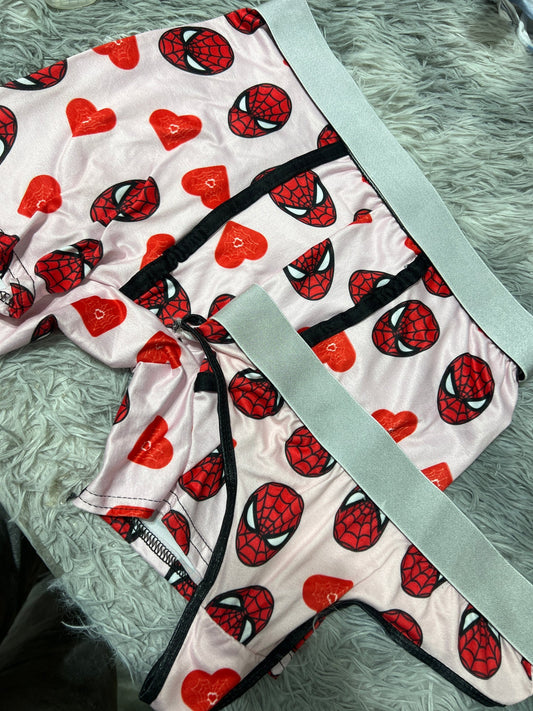 spiderman corazones dúo unitalla con tanga