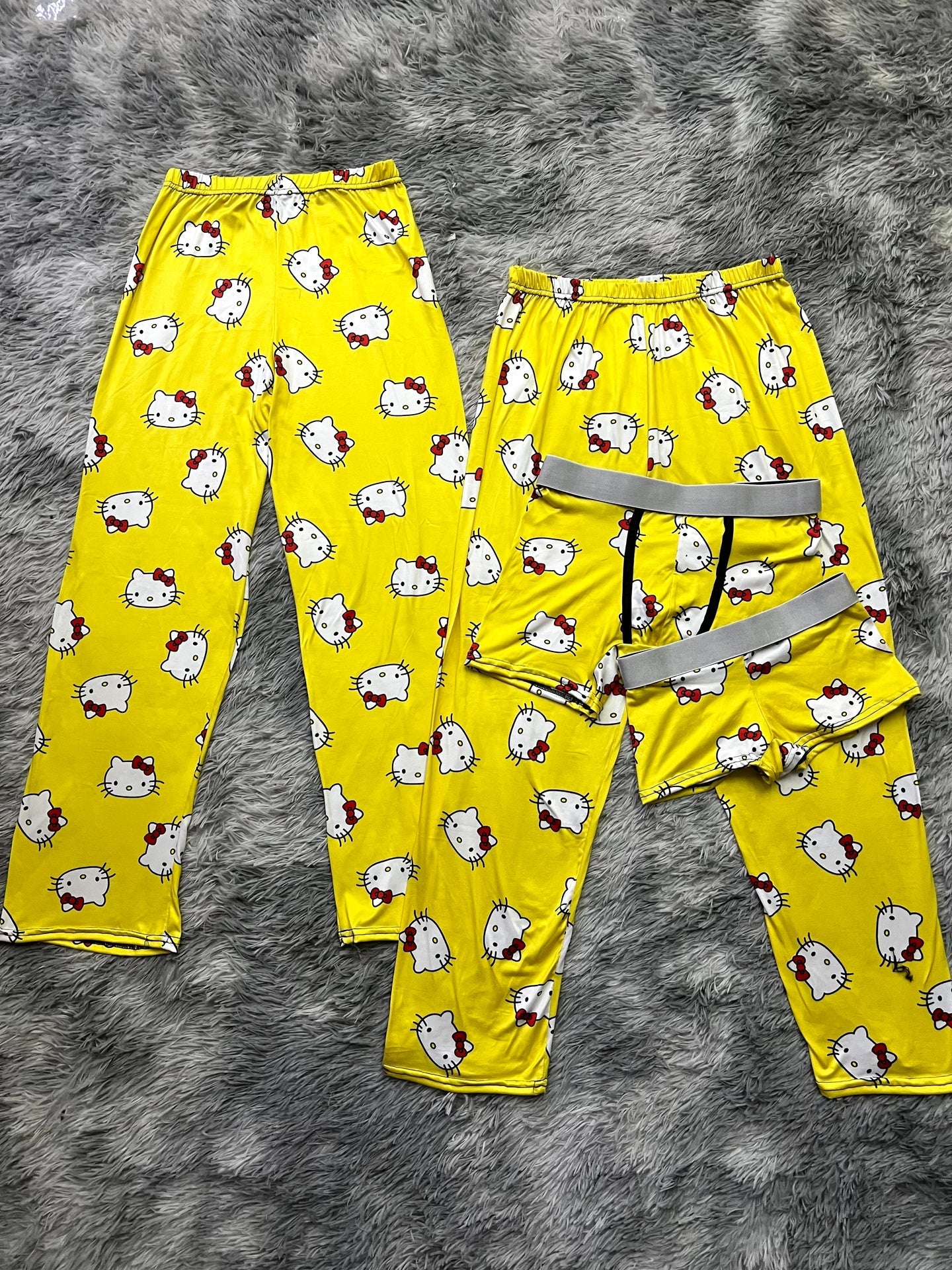 Kitty Faces Yellow 5 piece pajama set 😺✨