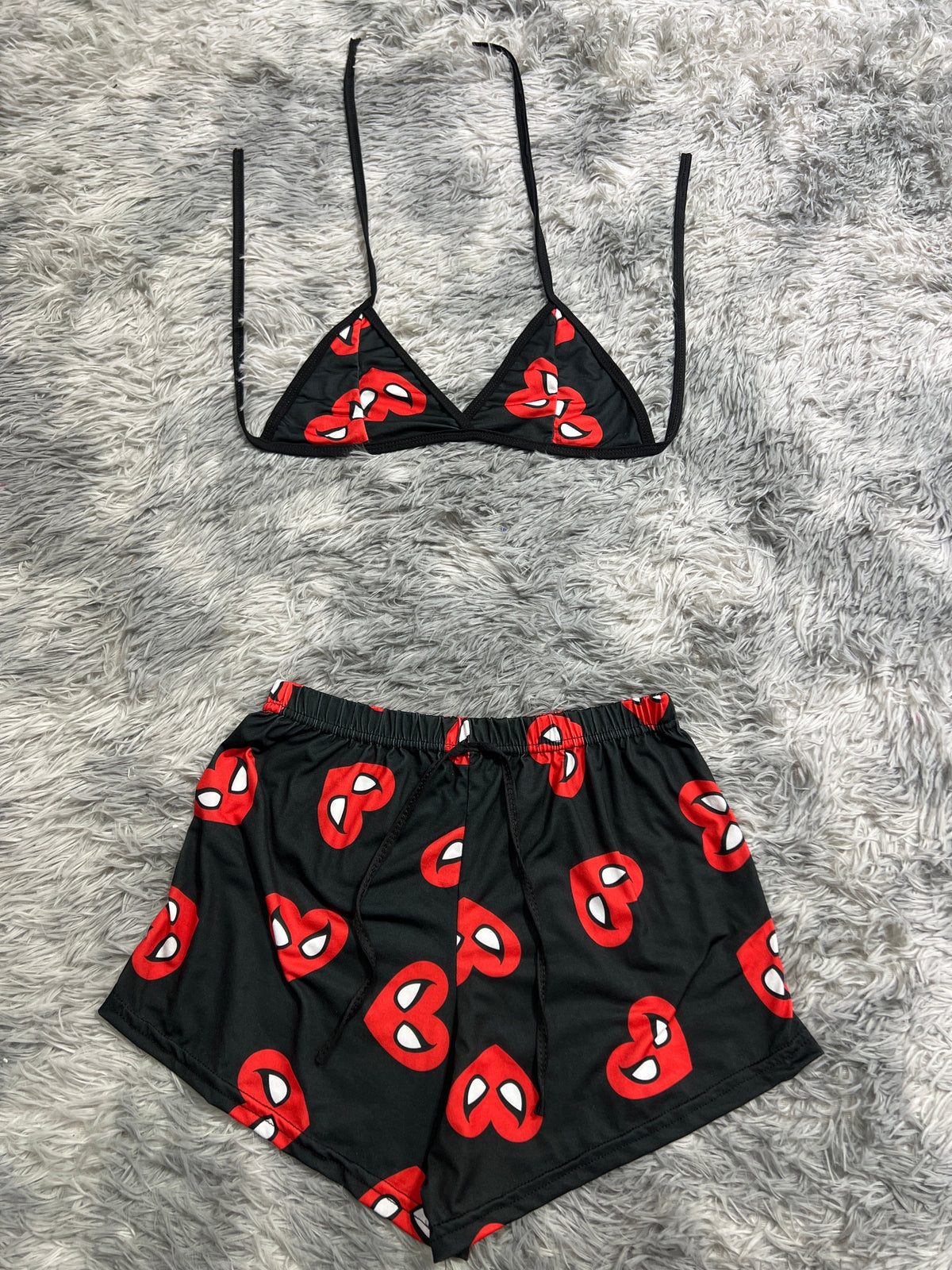 Spiderman Ojos Corazón Top Con Short Unitalla De Brush