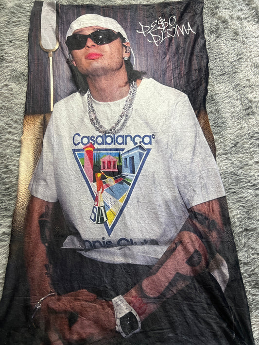 Peso Pluma Playera Blanca Frazada